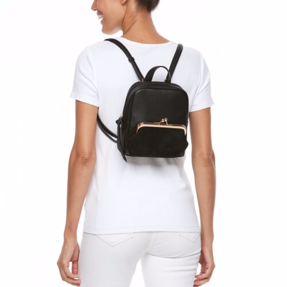 LC LAUREN CONRAD Black Jardin Mini Backpack Bag - Picture 4 of 5